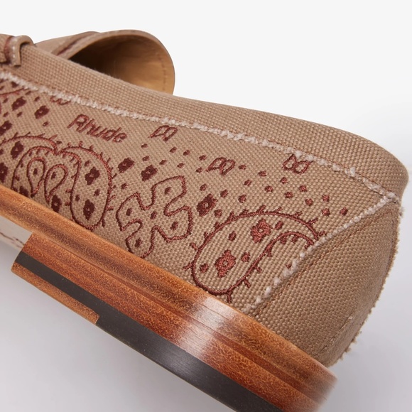 Rhude Bandana Loafers Canvas Shoes Men’s 9 New In Box - Picture 3 of 7